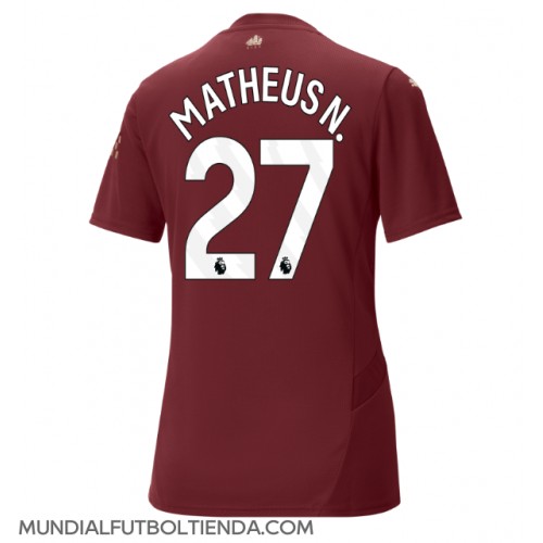 Camiseta Manchester City Matheus Nunes #27 Tercera Equipación Replica 2024-25 para mujer mangas cortas